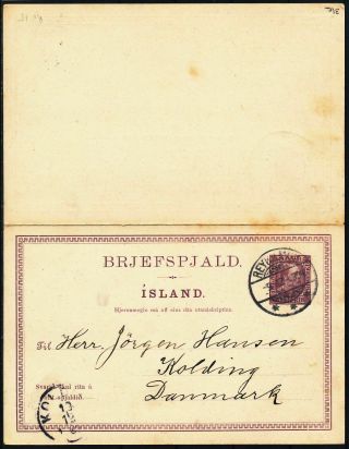 Iceland 1904,  8 Aur.  Postal Stationery Denmark.