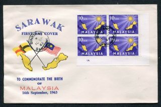 16.  09.  1963 Malaysia Malaya Set 10c Stamps In Block Of 4 On Fdc Binatang Cds Pmk