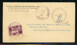 Nicaragua Postal History: Lot 115 1933 10c Official Granada - Hamburg $$$