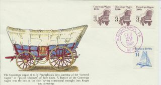 2253 Conestoga Wagon 1800s Hand Painted Unknown Cachet First Day Cover