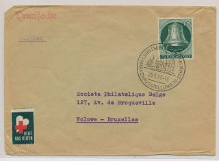 Lk51753 Germany 1951 To Brussels Belgium Fine Cover