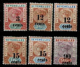 Seychelles 1893 Values Mounted