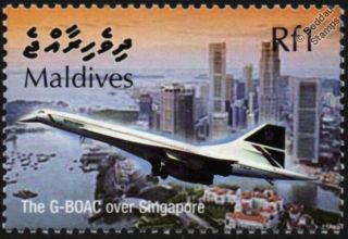 British Airways Concorde G - Boac (singapore) Supersonic Airliner Aircraft Stamp