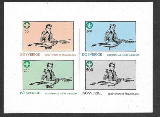 Iso Sweden 1982 75th Anniv Boy Scouts Imperf Minisheet
