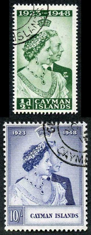 Cayman Islands Sg129/30 1948 Silver Wedding Set Fine