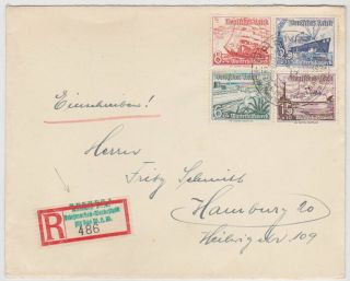 Germany Dr 1937 Reg.  Cover Bremen (whv Stamp Show) 2 Nd.  Rate Incl.  Mi 657/58