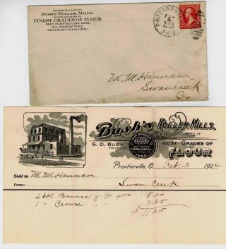 Usa Postal History:1902 Proctorville,  Ohio Cover W/encl.  Invoice Swancreek,  Ohio
