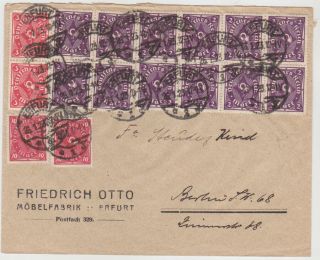 Germany Dr 1923 (26.  1. ) Commerc.  Inflat.  Cover Franking Erfurt To Berlin