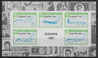 Guernsey - Alderney,  1967,  John F Kennedy,  Europa,  Souvenir Sheet Imperf,  Mnh