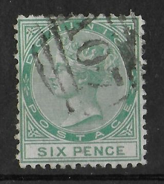 Dominica 1874 6d Green Wmk Crown Cc Sg 2 Cv £100