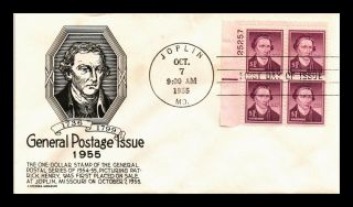 Dr Jim Stamps Us High Value Patrick Henry First Day Cover Scott 1052 Plate Block