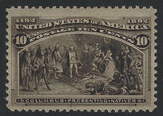 Us Stamps - Sc 237 - 10c Columbian - Mnh Og - Vf $300 (d - 838)