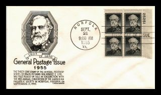 Dr Jim Stamps Us General Robert E Lee Fdc Cover Plate Block Cs Anderson