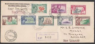 Pitcairn 1940 Gvi Set On Registered Fdc To Zealand. .  55539
