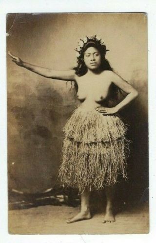 Hawaii Real Photo Ppc,  Lady 6 In Hula Skirt