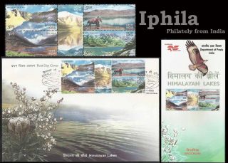Himalayan Lakes Fdc Folder Set Indien Inde Indian Nature Bird Lake Mountains Mt