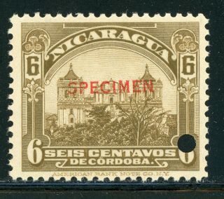 Nicaragua Mnh Abnco Specimen Specialized: Maxwell 625 6c Bister Brown $$$
