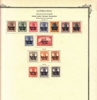 Russia Under German Occupation - 1916/1918 Stamp Set Sc N1/n12 On Scott Page