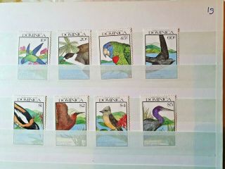Set Birds Wildlife 10c - $5 Vf Mnh Gb Uk Dominica B301.  17 Start 0.  99$