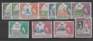 Basutoland 1961 Vintage Postage Stamps Set Of 11 Sg 69/79 Hinged
