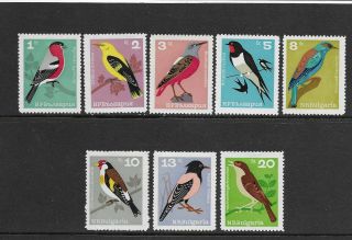 Bulgaria 1965 Birds Set Of 8 Lm