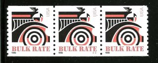 United States Stamps Scott 2905 Bulk Rate 10 Cents Coil Strip (3) Plate S111