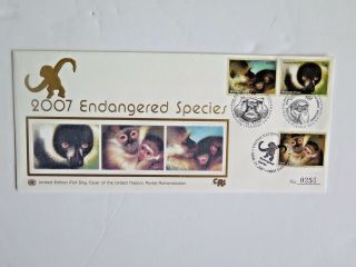 United Nations UN Endangered Species 2007 Full Sheet FDCs Triple Cancel FDC 4