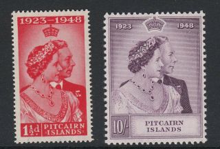 Pitcairn Islands Sg 11 - 12 1949 Gvi Royal Silver Wedding Pair Mnh