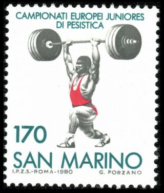 San Marino - 1980 - European Junior Weightlifting Championships - Mnh - Sc.  993