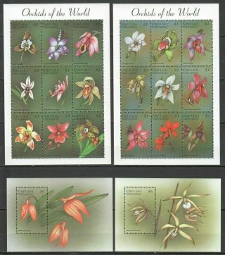 Z759 Grenada Grenadines Flora Nature Flowers Orchids Of The World 2kb,  2bl Mnh