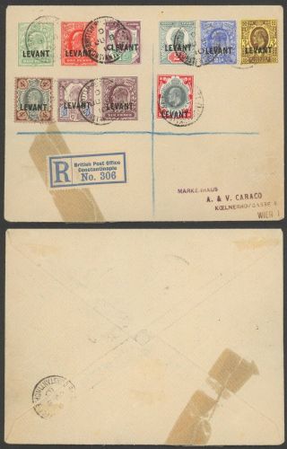 Gb Levant 1910 - Registered Cover Constantinople To Austria 31766/3
