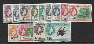 British Virgin Islands 1956 Postage Stamps Sg149/61 Set Of 13 Hinged