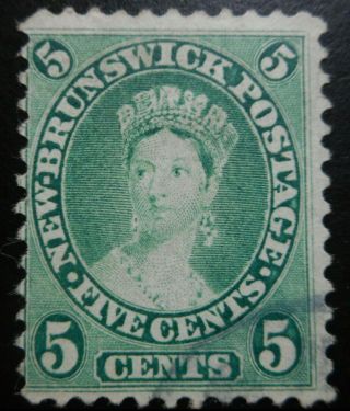 Canada Stamps: 8,  5c,  Yellow Green,  Brunswick,  Issue Of 1860,
