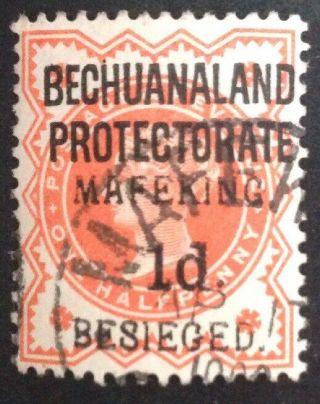 Mafeking Siege 1900 1d On 1/2d Bechuanaland Protectorate Stamp Vfu
