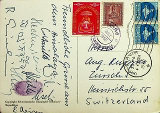 Nepal 1958 Switzerland Rare Dhaulagiri Himalaya Expedition Signed Card - N43959