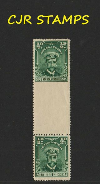Southern Rhodesia 1924 Admirals 1/2d Interpanneau - N/h - Fine