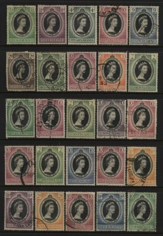 British Commonwealth 1953 Qeii Coronation 25 Stamps