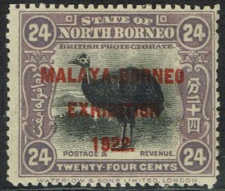 North Borneo 1922 Malaya Borneo Exhibition 24c