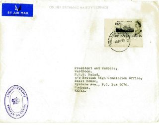 Tristan Da Cunha 4 Dec 1968 From The Administrator To Kenya With Sg 81