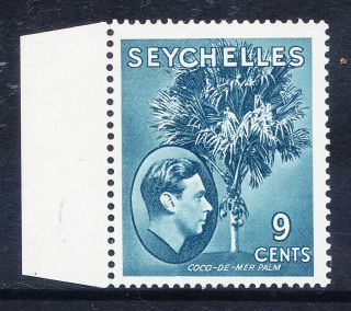 Seychelles Gvi 1941 Sg138a 9c Grey - Blue - Chalky Paper - Unmounted Cat £38