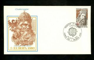 Postal History Andorra / French Fdc 279 - 280 Set Of 2 Europa Napoleon 1980