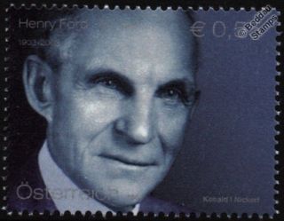 Henry Ford (ford Motor Cars Centenary) Stamp (2003 Austria)
