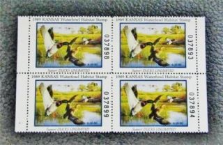 Nystamps Us Kansas Duck Stamp 3 Og Nh $32