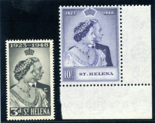 St Helena 1948 Kgvi Silver Wedding Set Complete Mnh.  Sg 143 - 144.  Sc 130 - 131.