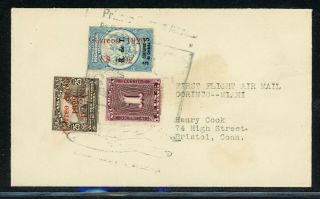 Nicaragua Postal History: Lot 81 1929 Ffc Fam5 Corinto - Miami - Bristol $$$