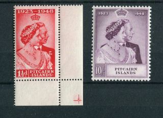 Pitcairn Islands Kgvi 1949 Royal Silver Wedding Sg11/12 Unmounted