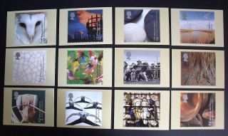 2000 Complete Year Set Of 12 Commemerative Phq Card Sets Vgc.  Cat £102.  00