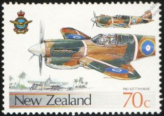 Nz Raf / Rnzaf Curtiss P - 40 Kittyhawk (warhawk) Aircraft Stamp