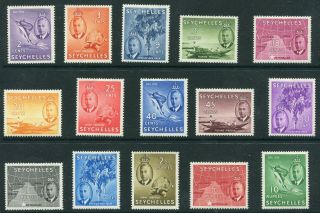 Weeda Seychelles 157 - 171 Mh 1952 Issue King George Vi Commonwealth Cv $87.  75