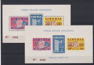 Liberia World Health Conference 1952 Never Hinged Stamps Ref 35984